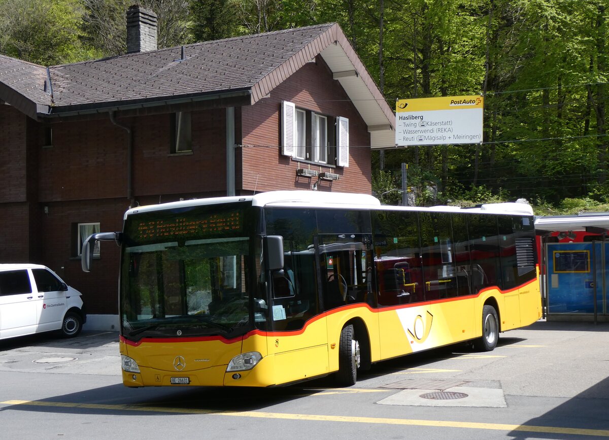 (262'344) - Fl�ck, Brienz - Nr. 6/BE 26'631/PID 11'683 - Mercedes (ex PostAuto Bern) am 13. Mai 2024 auf dem Br�nigpass