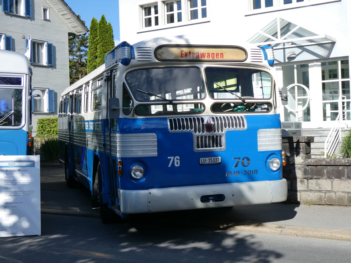(262'475) - VBL Luzern (vbl-historic) - Nr. 76/LU 15'337 - Twin Coach am 18. Mai 2024 in Sarnen, OiO