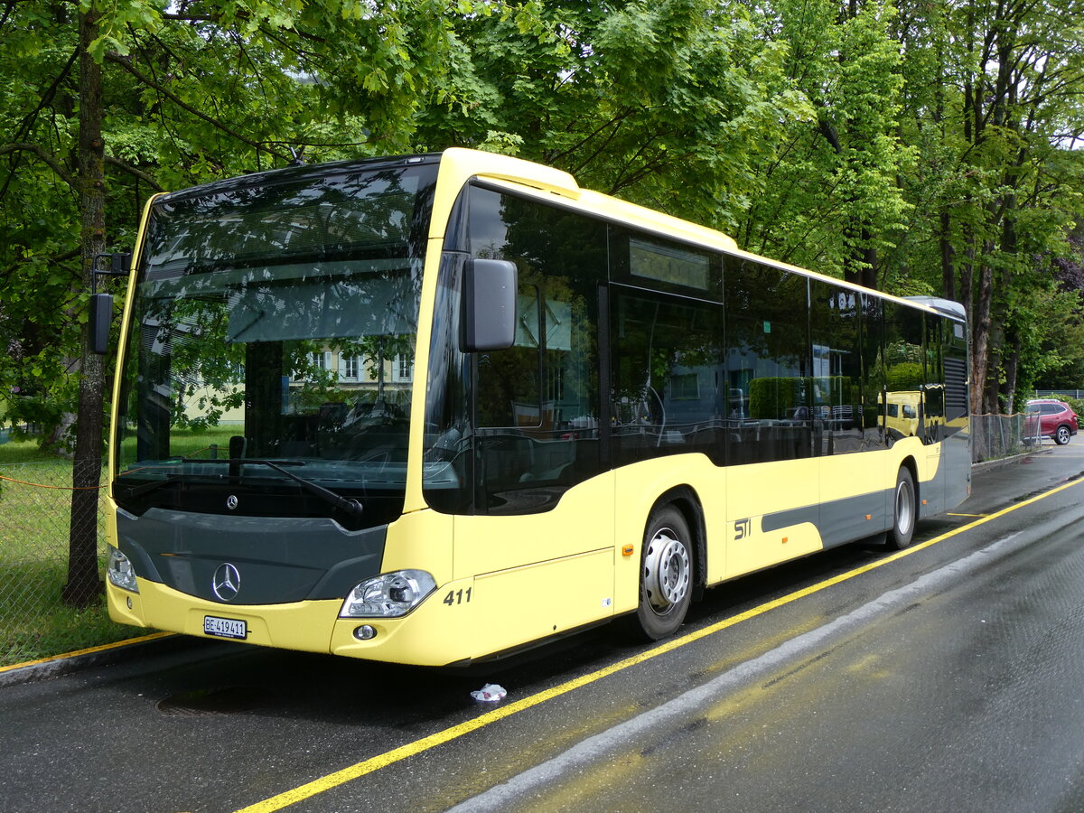 (262'757) - STI Thun - Nr. 411/BE 419'411 - Mercedes am 21. Mai 2024 bei der Schiffl�ndte Thun