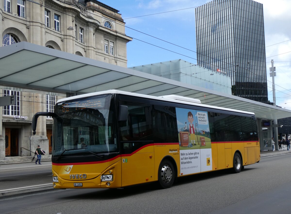 (262'858) - PostAuto Ostschweiz - AR 14'852/PID 10'366 - Iveco am 24. Mai 2024 beim Bahnhof St. Gallen