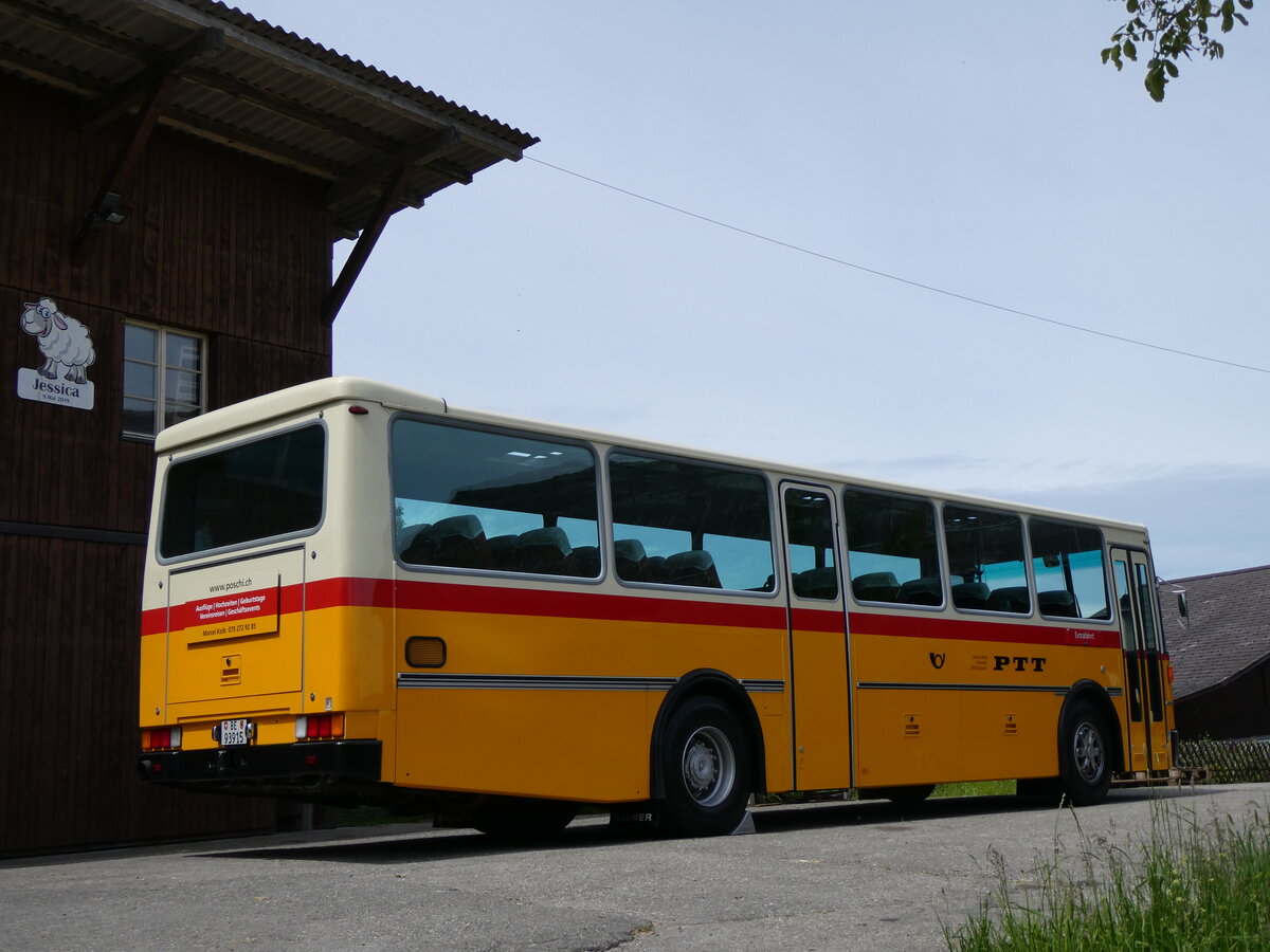 (263'182) - Kolb, Grasswil - Nr. 3/BE 93'915 - Saurer/R&J (ex Schmocker, Stechelberg Nr. 3/PID 2409; ex Schmocker, Stechelberg Nr. 1; ex Gertsch, Stechelberg Nr. 1) am 26. Mai 2024 in D�rrenroth, Horn