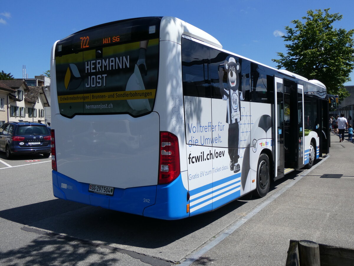 (263'386) - WilMobil, Wil - Nr. 242/SG 297'504 - Mercedes am 4. Juni 2024 beim Bahnhof Weinfelden