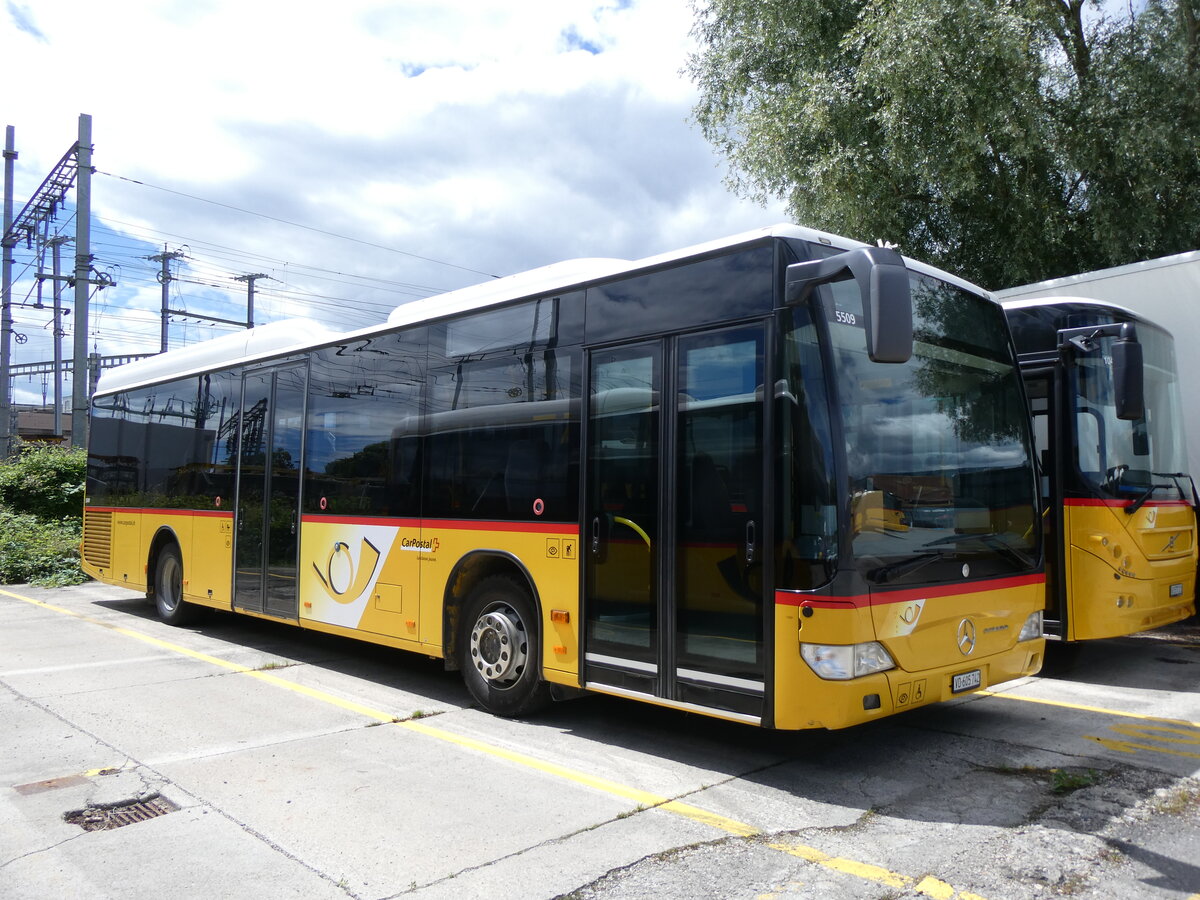 (263'762) - CarPostal Ouest - VD 605'742/PID 5509 - Mercedes (ex TSPG Saignel�gier) am 16. Juni 2024 in Yverdon, Garage