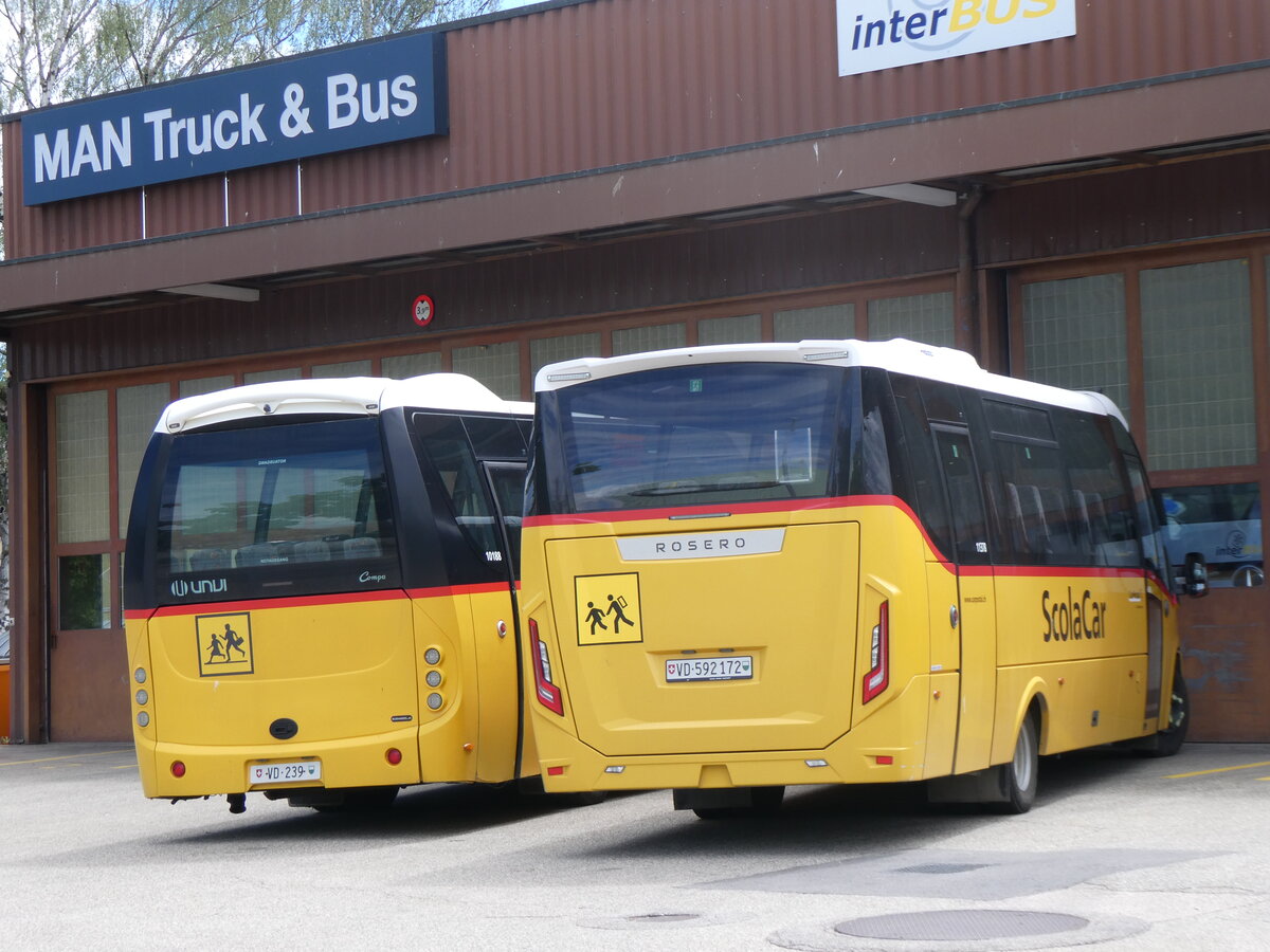 (263'772) - CarPostal Ouest - VD 592'172/PID 11'378 - Iveco/Rosero am 16. Juni 2024 in Yverdon, Garage