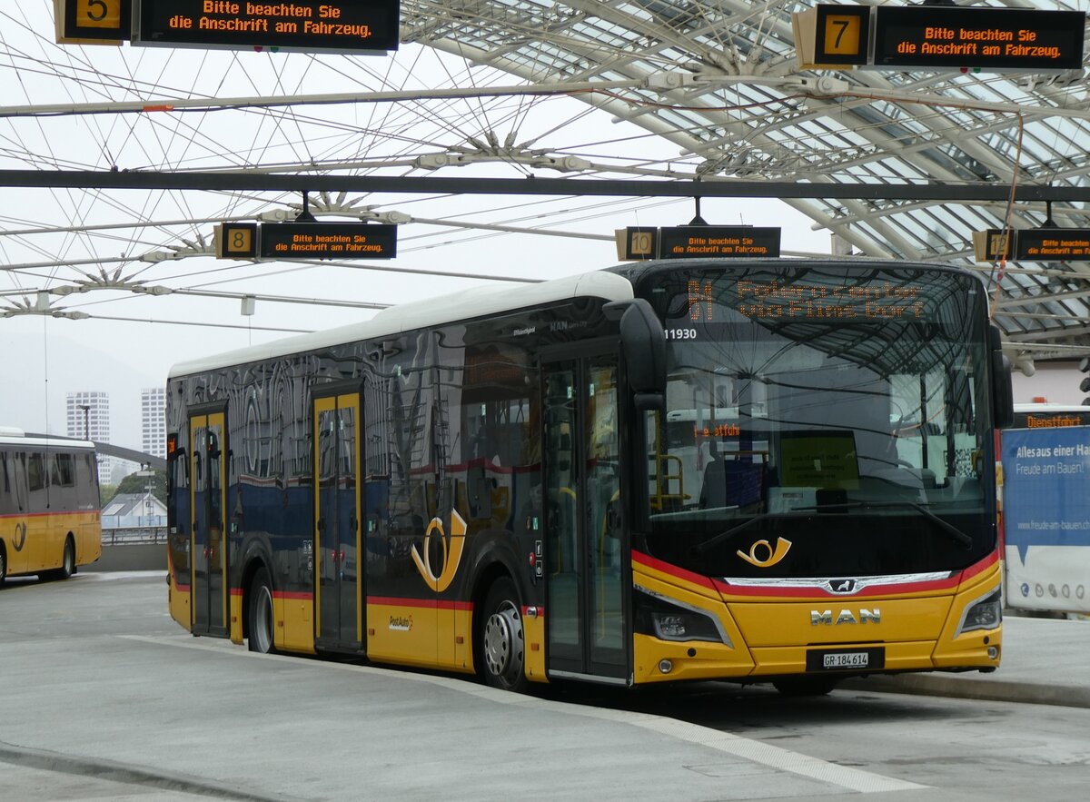 (263'844) - PostAuto Graub�nden - GR 184'614/PID 11'930 - MAN am 20. Juni 2024 in Chur, Postautostation
