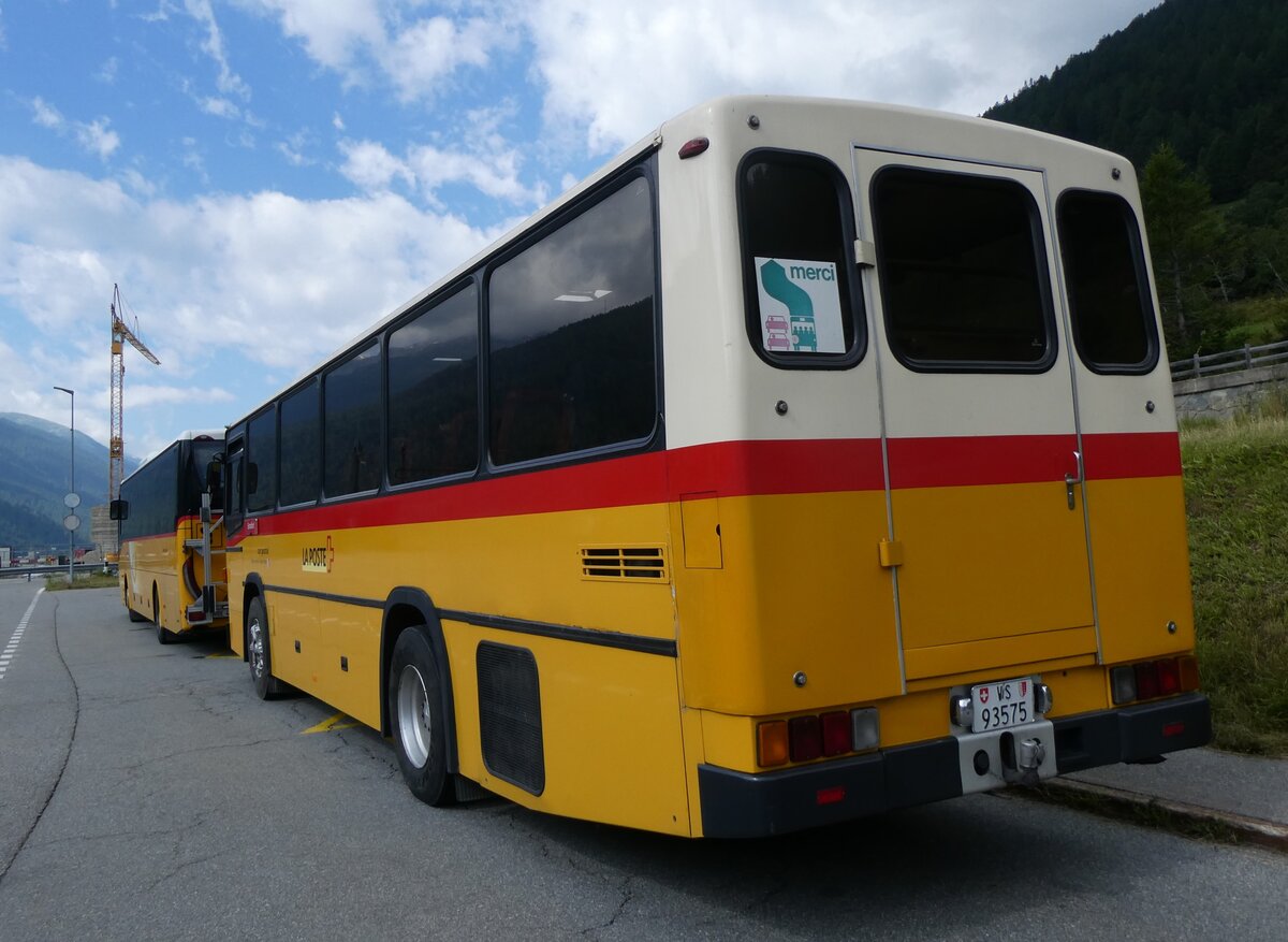 (265'133) - Oser, B�rchen - VS 93'575 - NAW/Lauber (ex Epiney, Ayer/PID 1076) am 28. Juli 2024 beim Bahnhof Oberwald 