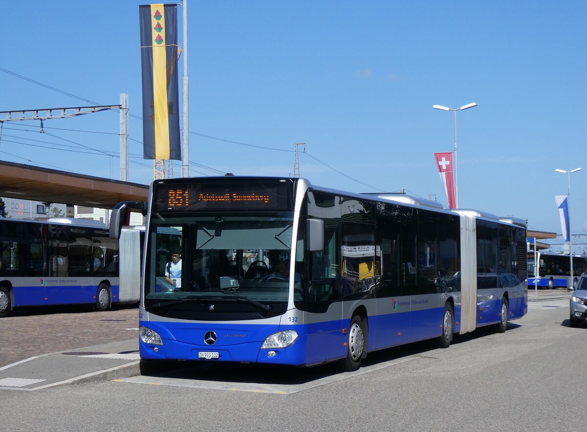 (265'652) - VZO Gr�ningen - Nr. 132/ZH 903'132 - Mercedes am 15. August 2024 beim Bahnhof Wetzikon