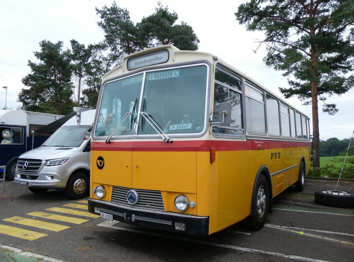 (265'845) - Simoncini, D�llikon - SH 41'303 - Saurer/T�scher (ex Lambach, Rieden; ex F�ssler, Winterthur; ex Steiger, Schlatt; ex P 24'647) am 17. August 2024 in Neuhausen, Langriet