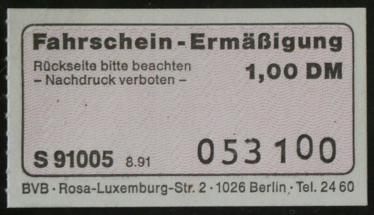 (266'156) - Aus Deutschland: BVB-Fahrschein-Erm�ssigung am 25. August 2024 in Thun