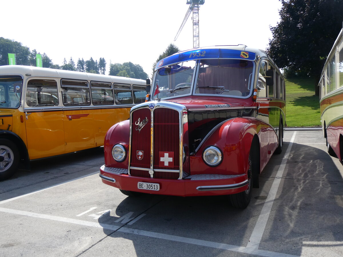 (266'339) - Schaffer, Oberburg - Nr. 1/BE 30'513 - Saurer/R&J (ex AFA Adelboden Nr. 16; ex ASKA Aeschi Nr. 8) am 31. August 2024 in Oberkirch, CAMPUS Sursee