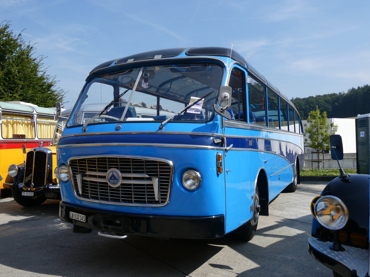 (266'367) - von der Aa, Root - LU 132'145 - Saurer/Gangloff (ex Libero Bau, Fehraltdorf; ex Groth, D�llikon; ex R�egg, Oehrlikon; ex AVG Grindelwald; ex Wick, Wil) am 31. August 2024 in Oberkirch, CAMPUS Sursee