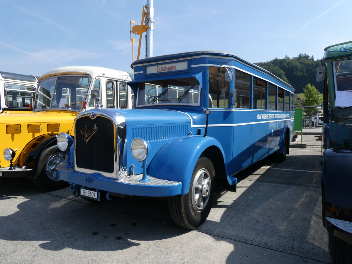 (266'374) - VBZ Z�rich (TMZ) - Nr. 9/ZH 5609 - Saurer/SWS (ex Bamert, Wollerau; ex BBA Aarau Nr. 1; ex VBZ Z�rich Nr. 209; ex VBZ Z�rich Nr. 9) am 31. August 2024 in Oberkirch, CAMPUS Sursee 