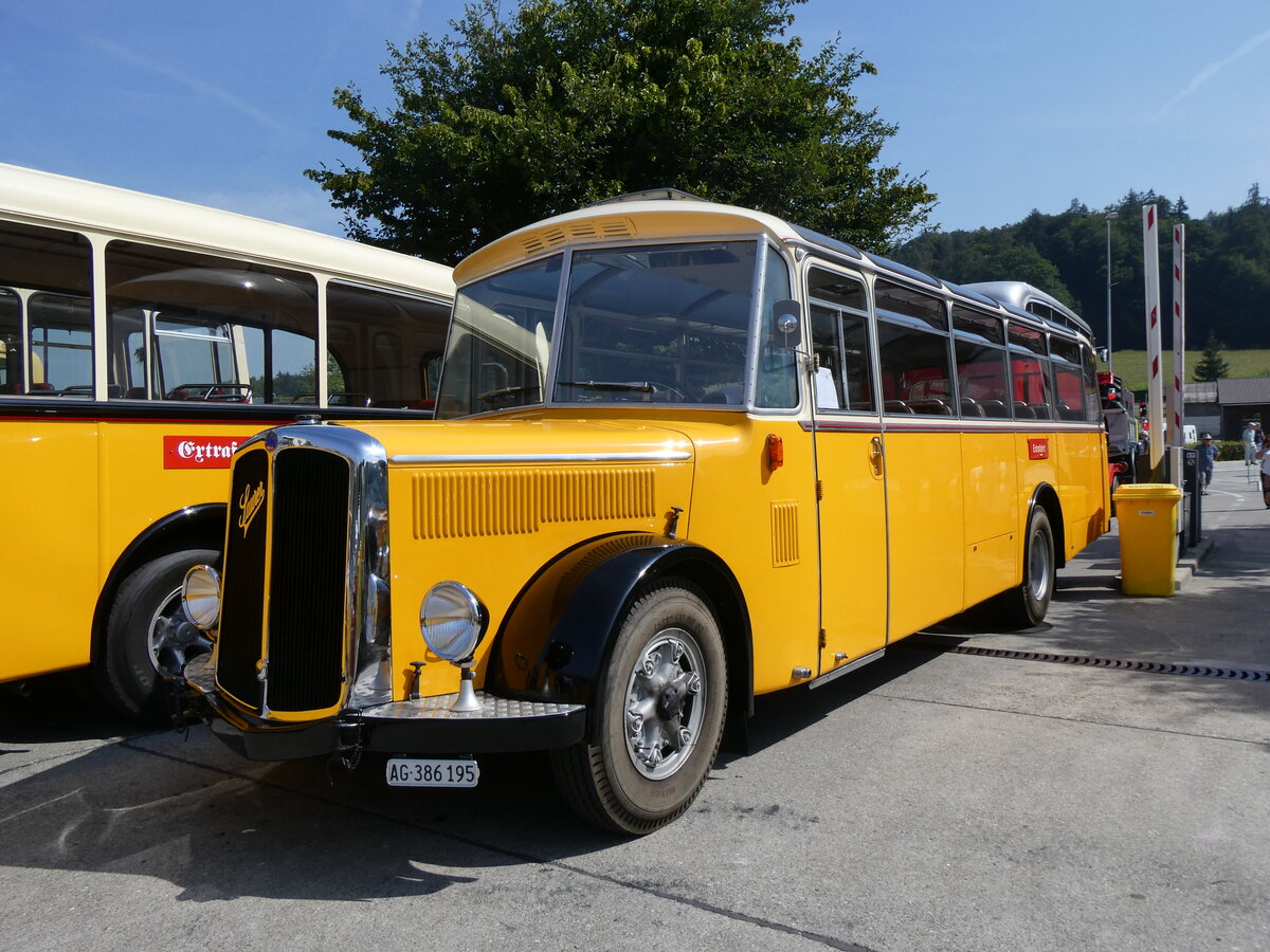 (266'377) - Fasel, Widen - AG 386'195 - Saurer/Lauber (ex Freudiger, Eiken; ex in M�hlin; ex Stalder, Dornach; ex Th�cla, St-Ursanne; ex Stucki, Porrentruy Nr. 10) am 31. August 2024 in Oberkirch, CAMPUS Sursee