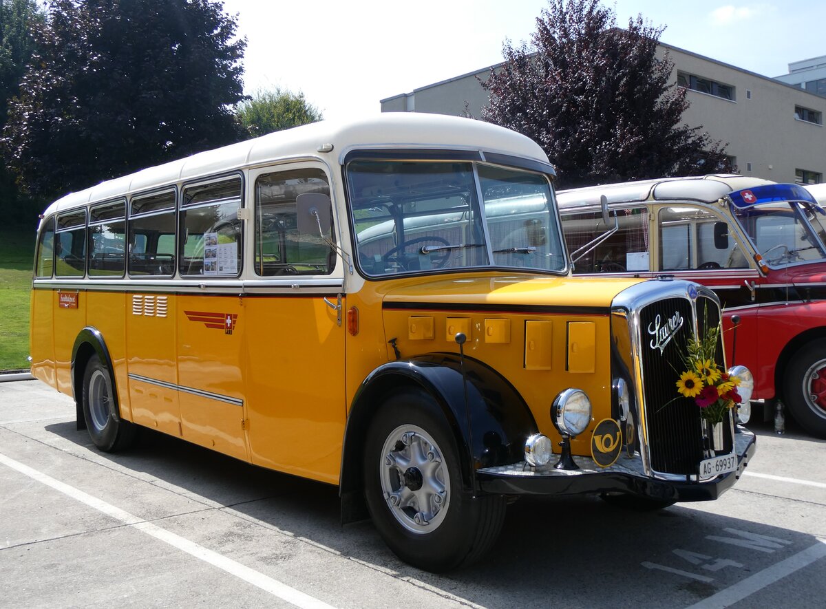 (266'414) - Bl�chlinger, Endingen - AG 69'937 - Saurer/T�scher (ex Dubach, Walde; ex Spescha, Andiast) am 31. August 2024 in Oberkirch, CAMPUS Sursee