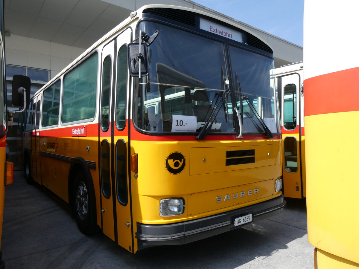 (266'426) - Gautschi, Suhr - AG 6835 - Saurer/T�scher (ex L�tscher, Neuheim Nr. 200/PID 2525; ex Cartek, Regensdorf; ex P 25'822) am 31. August 2024 in Oberkirch, CAMPUS Sursee