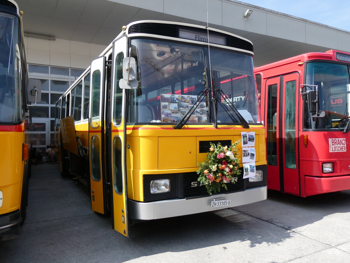 (266'439) - Schmid, Buchs - ZH 33'165 U - Saurer/T�scher (ex Sol�r+Fontana, Ilanz Nr. 2; ex Sol�r+Fontana, Ilanz Nr. 8) am 31. August 2024 in Oberkirch, CAMPUS Sursee