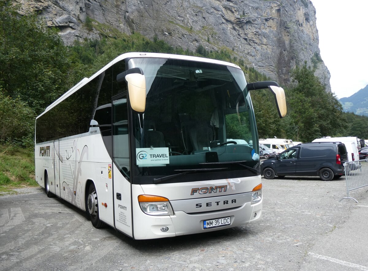 (266'614) - Aus Rum�nien: Fonti, Baia Mare - MM 35 LDC - Setra am 3. September 2024 in Stechelberg, Schilthornbahn
