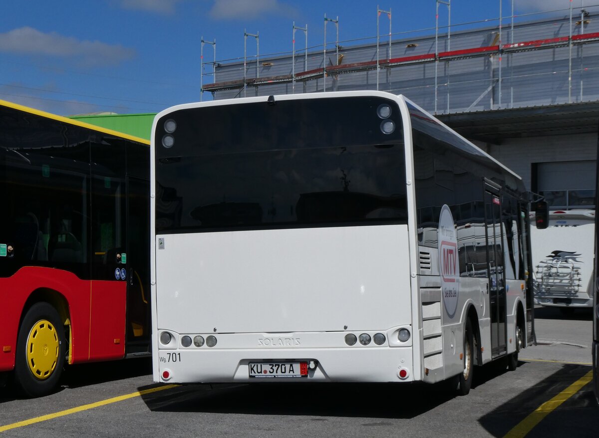 (266'692) - Aus Deutschland: HLB Hofheim - Nr. 701/KU 370 A - Solaris (ex SiMobil, I-Kastelruth Nr. 1251; ex SAD Bozen/I Nr. 1251) am 6. September 2024 in Kerzers, Interbus