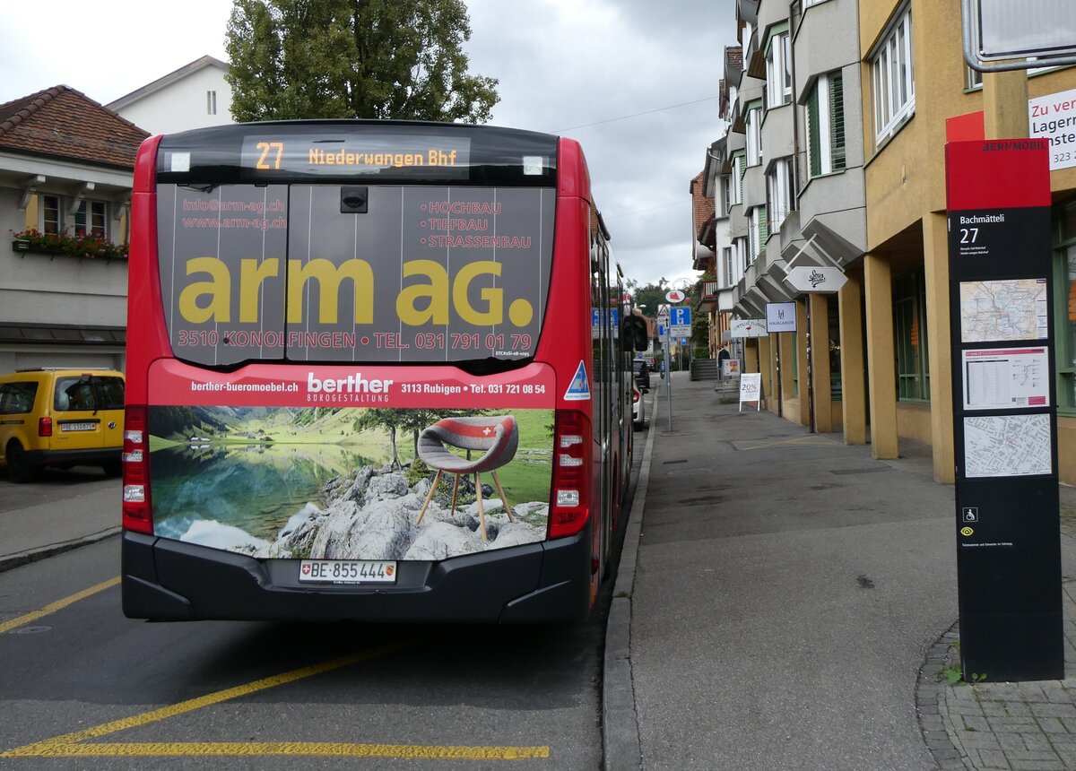 (267'019) - Bernmobil, Bern - Nr. 444/BE 855'444 - Mercedes am 14. September 2024 in Bern, Bachm�tteli