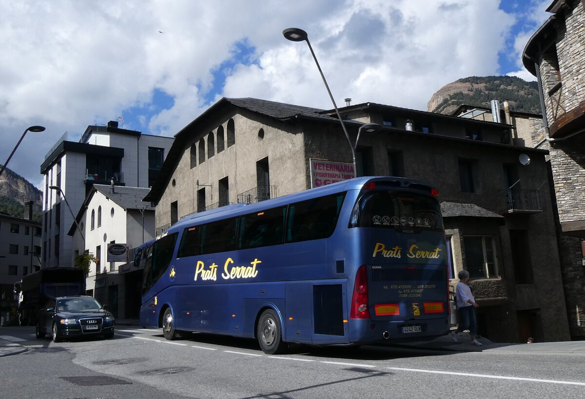 (267'325) - Aus Spanien: Prats Serrat, Tor� - 4242 GLM - Scania/Irizar am 19. September 2024 in La Massana, Hostal Palanques