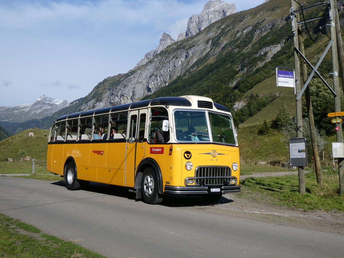 (267'500) - Gast, Reutigen - Nr. 1/BE 24'079 - FBW/FHS (ex Lambach, Gommiswald; ex Hotz, Rickenbach bei Wil/TG; ex P 24'079; ex P 21'579) am 22. September 2024 in Innertkirchen, Gentalh�tten