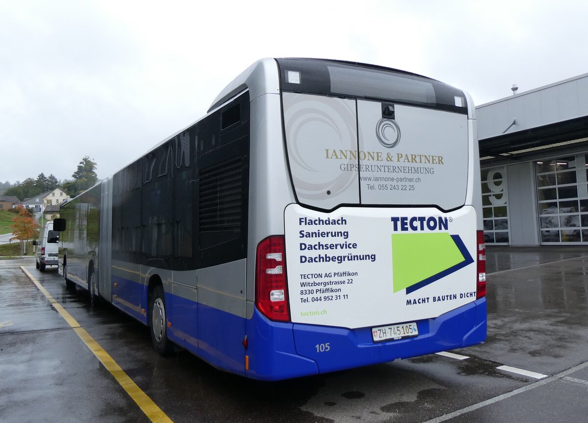 (267'584) - VZO Gr�ningen - Nr. 105/ZH 745'105 - Mercedes am 28. September 2024 in Winterthur, Daimler Buses