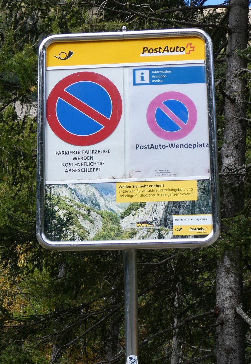 (267'784) - PostAuto-Wendeplatz am 6. Oktober 2024 in Binn, F�ld