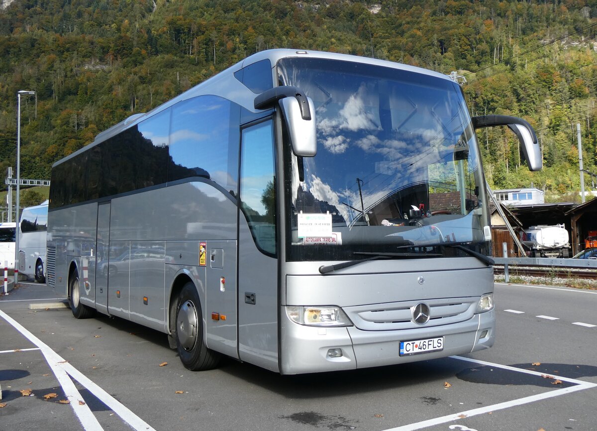 (267'803) - Aus Rum�nien: Autokampa, Medgidia - CT 46 FLS - Mercedes am 7. Oktober 2024 beim Bahnhof Interlaken Ost