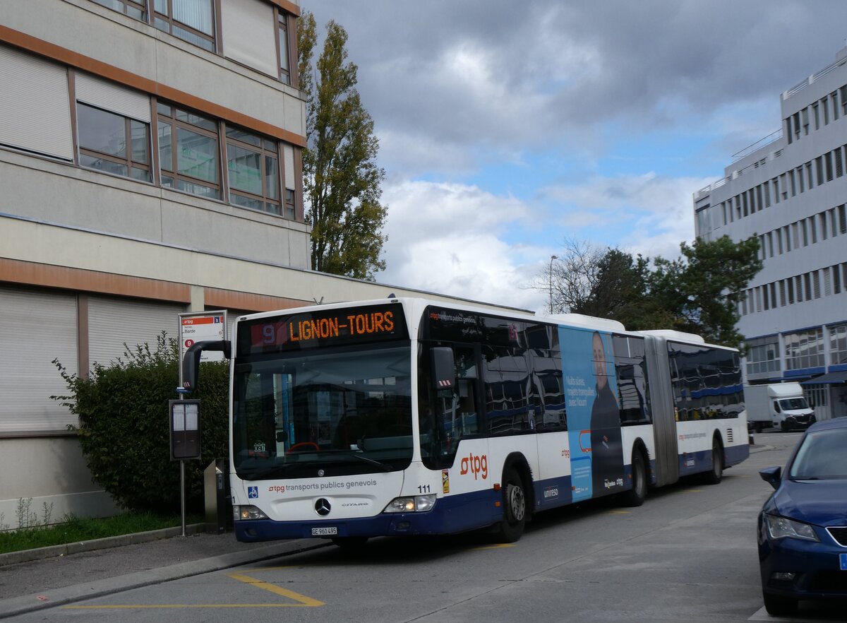 (267'914) - TPG Gen�ve - Nr. 111/GE 960'495 - Mercedes am 10. Oktober 2024 in Vernier, Barde