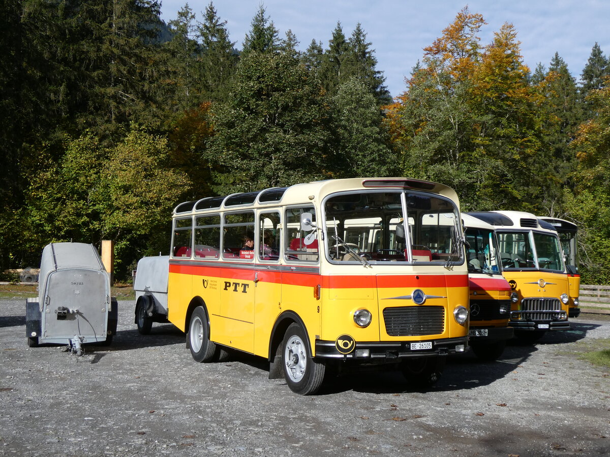 (268'036) - Schmid, Th�rishaus - Nr. 9/BE 26'105 - Saurer/R&J (ex Geiger, Adelboden Nr. 9) am 12. Oktober 2024 in Kiental, Loosplattenalp