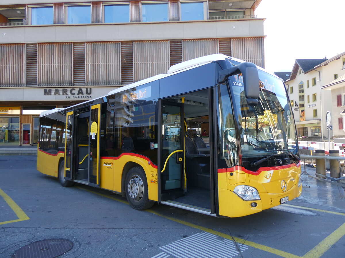(268'823) - PostAuto Graub�nden - GR 94'574/PID 11'428 - Mercedes (ex Nr. 19; ex Fontana, Ilanz Nr. 19) am 19. Oktober 2024 beim Bahnhof Ilanz