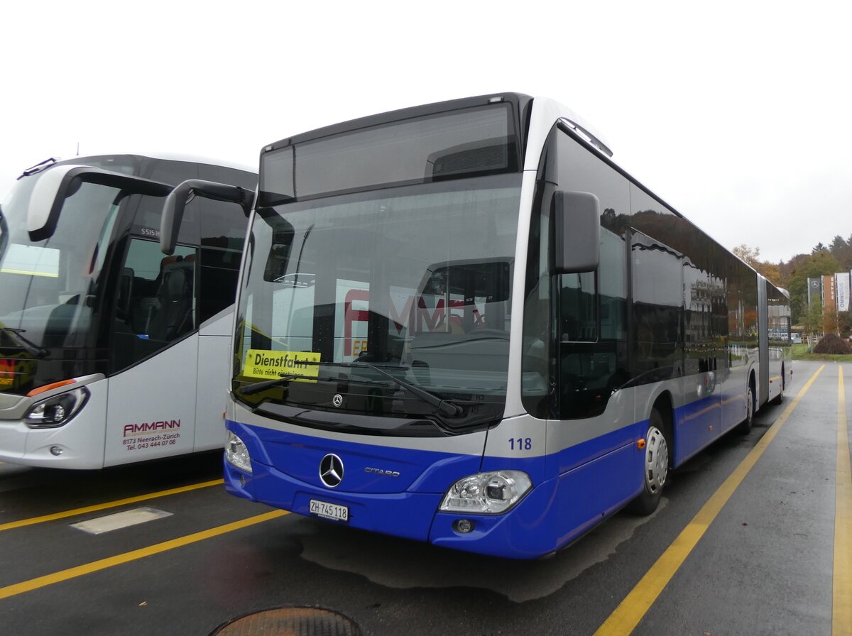 (268'894) - VZO Gr�ningen - Nr. 118/ZH 745'118 - Mercedes am 2. November 2024 in Winterthur, Daimler Buses