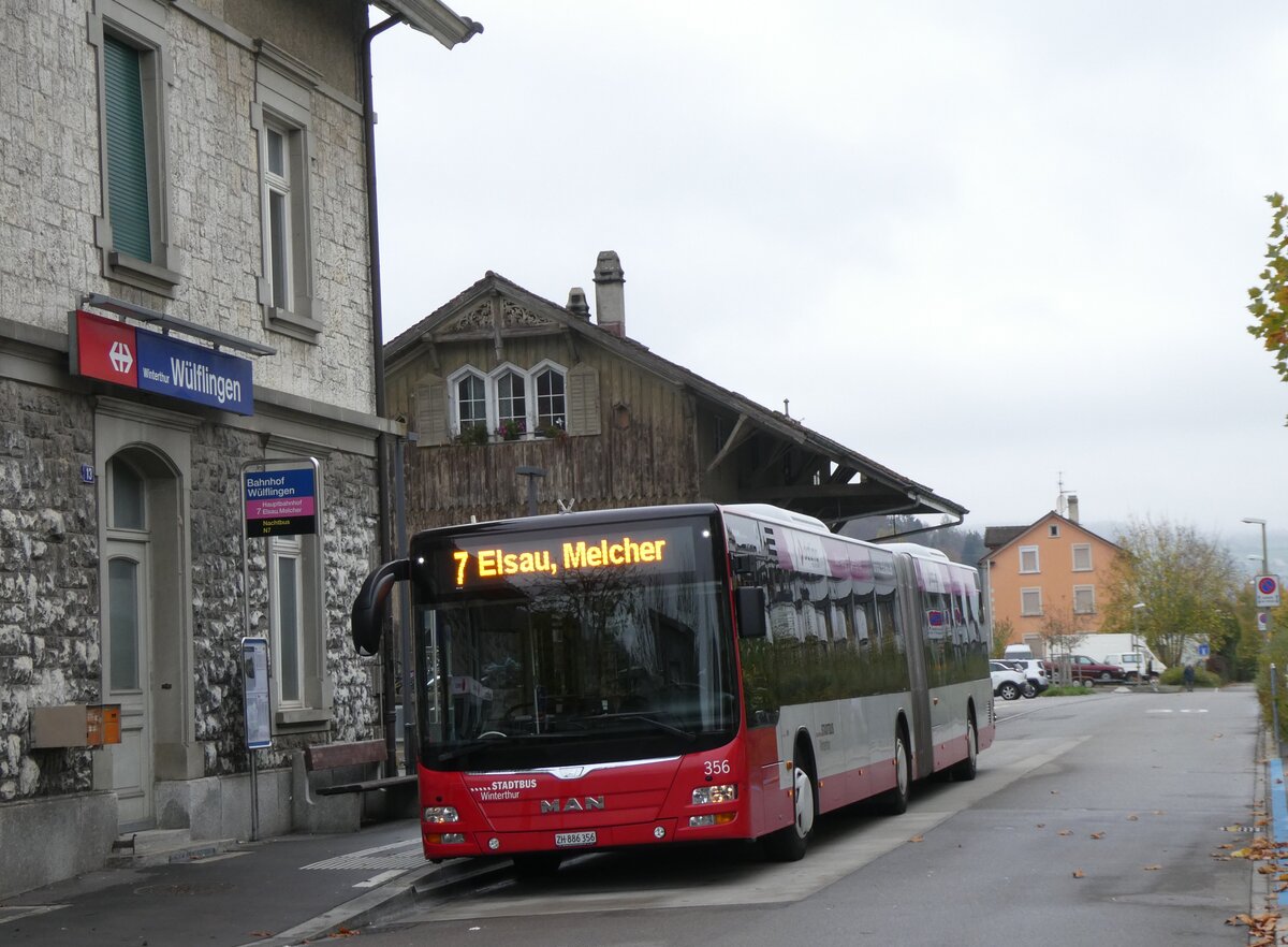 (268'920) - SW Winterthur - Nr. 356/ZH 886'356 - MAN am 2. November 2024 beim Bahnhof Winterthur, W�lflingen