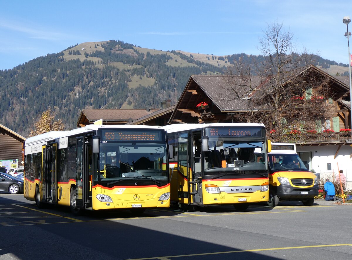 (268'974) - K�bli, Gstaad - BE 360'355/PID 11'857 - Mercedes (ex PostAuto Bern BE 538'988; ex PostAuto Bern BE 653'386) am 7. November 2024 beim Bahnhof Gstaad 