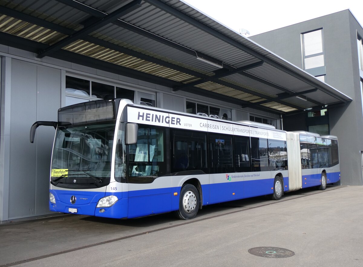 (269'367) - VZO Gr�ningen - Nr. 145/ZH 920'145 - Mercedes am 23. November 2024 in Winterthur, Daimler Buses