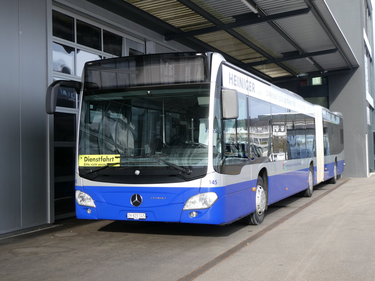 (269'368) - VZO Gr�ningen - Nr. 145/ZH 920'145 - Mercedes am 23. November 2024 in Winterthur, Daimler Buses
