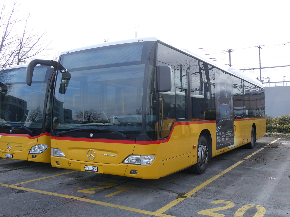 (269'498) - CarPostal Ouest - VD 1465/PID 5004 - Mercedes (ex TPB, S�deilles) am 30. November 2024 in Yverdon, Garage 
