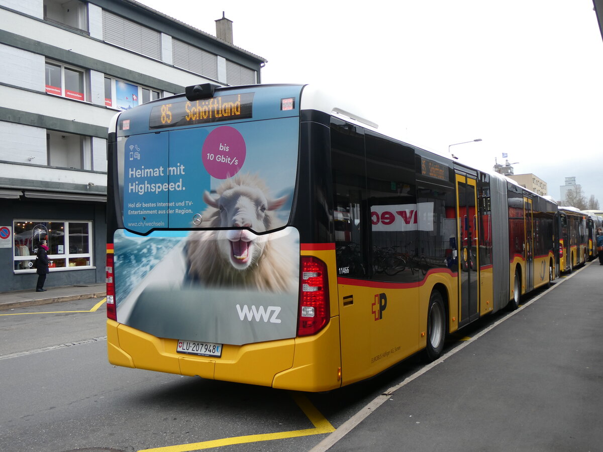 (269'788) - H�fliger, Sursee - Nr. 35/LU 207'948/PID 11'466 - Mercedes (ex Nr. 8; ex Eurobus, Arbon Nr. 8) am 10. Dezember 2024 beim Bahnhof Sursee