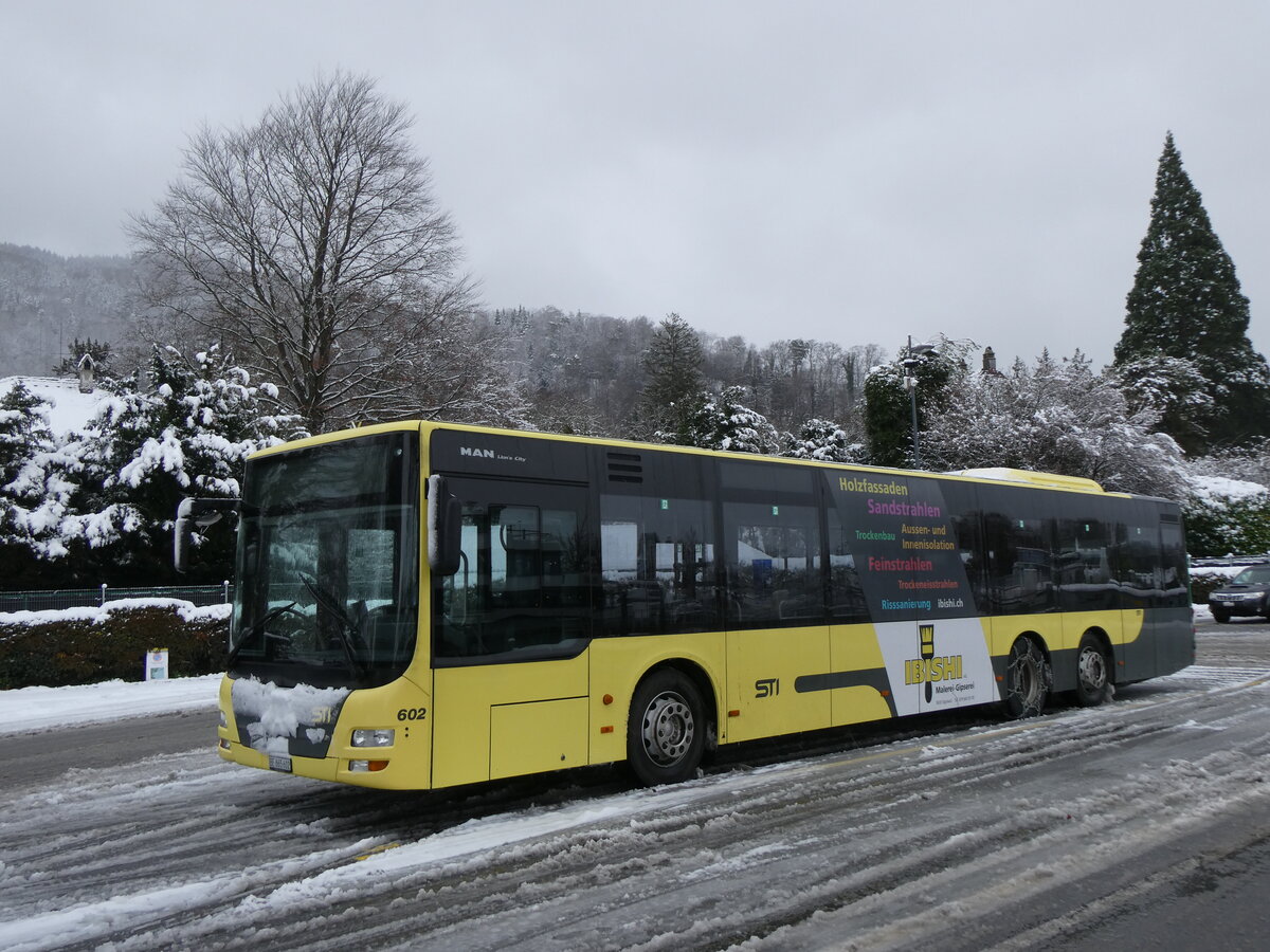 (270'135) - STI Thun - Nr. 602/BE 865'602 - MAN am 23. Dezember 2024 bei der Schiffl�ndte Thun