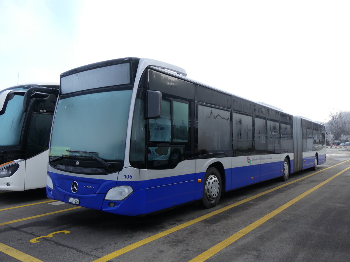 (270'588) - VZO Gr�ningen - Nr. 106/ZH 745'106 - Mercedes am 4. Januar 2025 in Winterthur, Daimler Buses