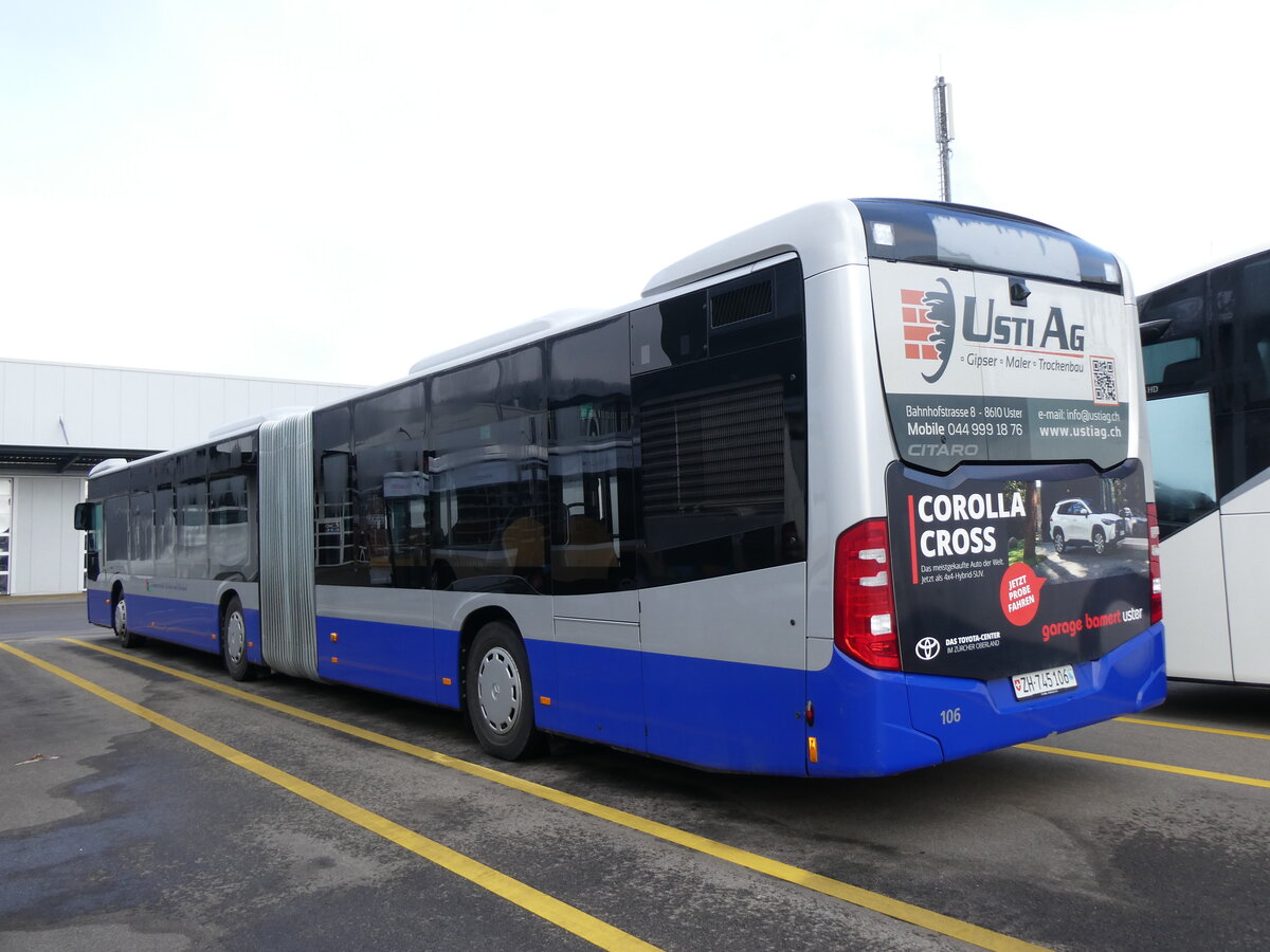 (270'590) - VZO Gr�ningen - Nr. 106/ZH 745'106 - Mercedes am 4. Januar 2025 in Winterthur, Daimler Buses