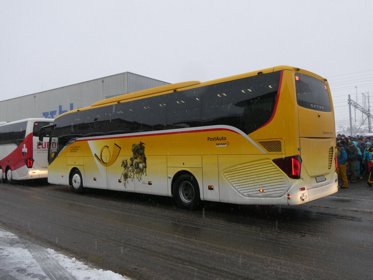 (270'860) - Tschannen, Zofingen - Nr. 23/AG 6683 - Setra (ex Slovak Lines, SK-Bratislava; ex Vorf�hrwagen EvoBus, D-Mannheim) am 11. Januar 2025 beim Bahnhof Frutigen
