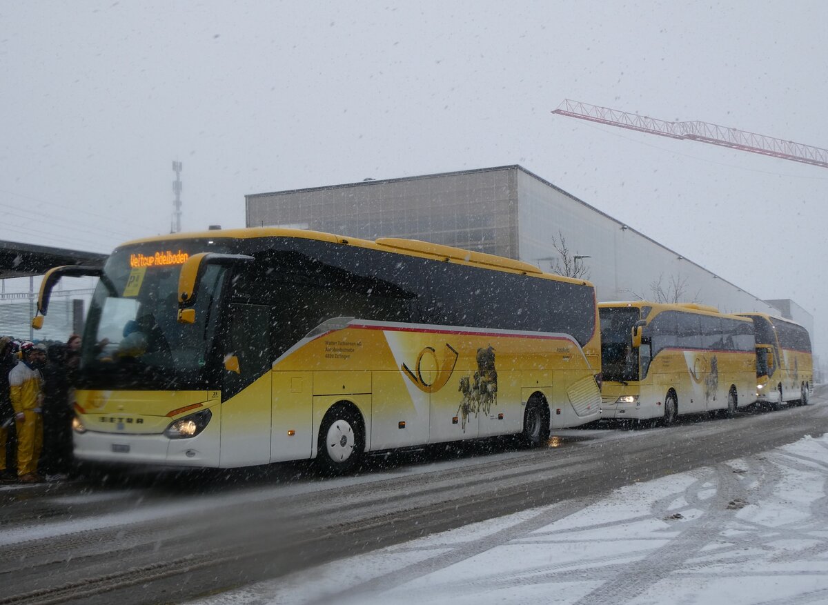 (270'912) - Tschannen, Zofingen - Nr. 23/AG 6683 - Setra (ex Slovak Lines, SK-Bratislava; ex Vorf�hrwagen EvoBus, D-Mannheim) am 11. Januar 2025 beim Bahnhof Frutigen