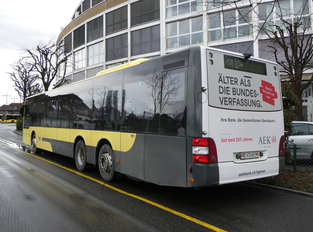 (271'490) - STI Thun - Nr. 603/BE 634'603 - MAN am 28. Januar 2025 bei der Schiffl�ndte Thun