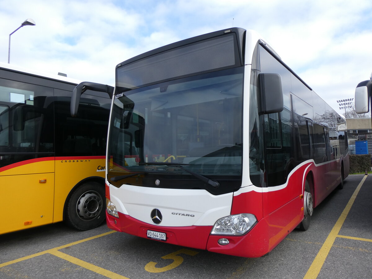(271'589) - CarPostal Ouest - VD 644'187/PID 12'316 - Mercedes (ex Breuss, A-Rankweil; ex Wiener Linien, A-Wien Nr. 8133) am 1. Februar 2025 in Yverdon, Garage