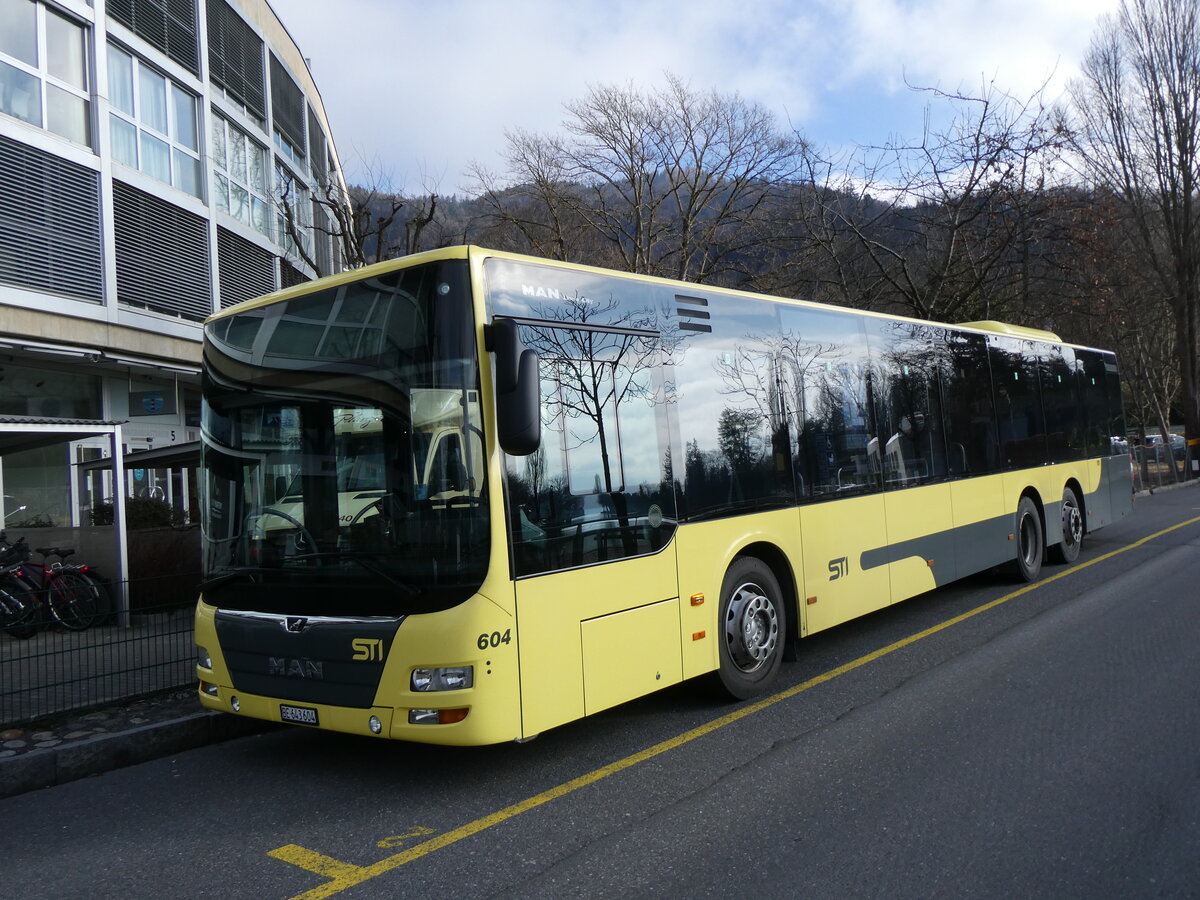 (271'636) - STI Thun - Nr. 604/BE 643'604 - MAN am 3. Februar 2025 bei der Schiffl�ndte Thun
