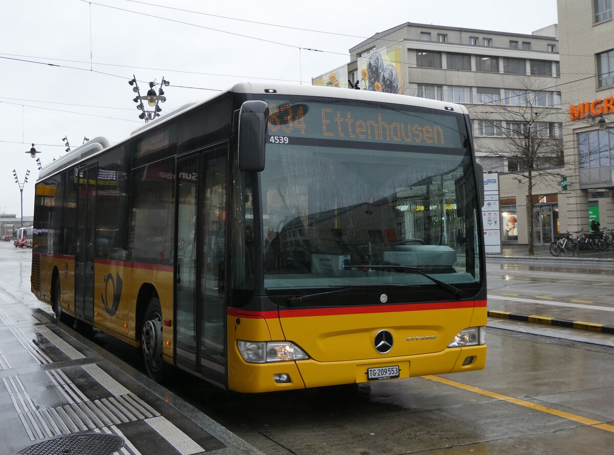 (271'891) - Rattin, Schlatt - TG 209'553/PID 4539 - Mercedes (ex Harz, D-Sarbr�cken; ex PostAuto Bern; ex AVG Meiringen Nr. 71) am 13. Februar 2025 beim Bahnhof Frauenfeld