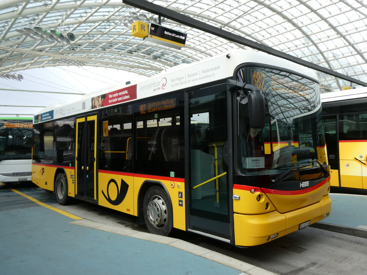 (271'991) - PostAuto Graub�nden - GR 102'391/PID 11'609 - Scania/Hess (ex Gessinger, Bad Ragaz) am 14. Februar 2025 in Chur, Postautostation