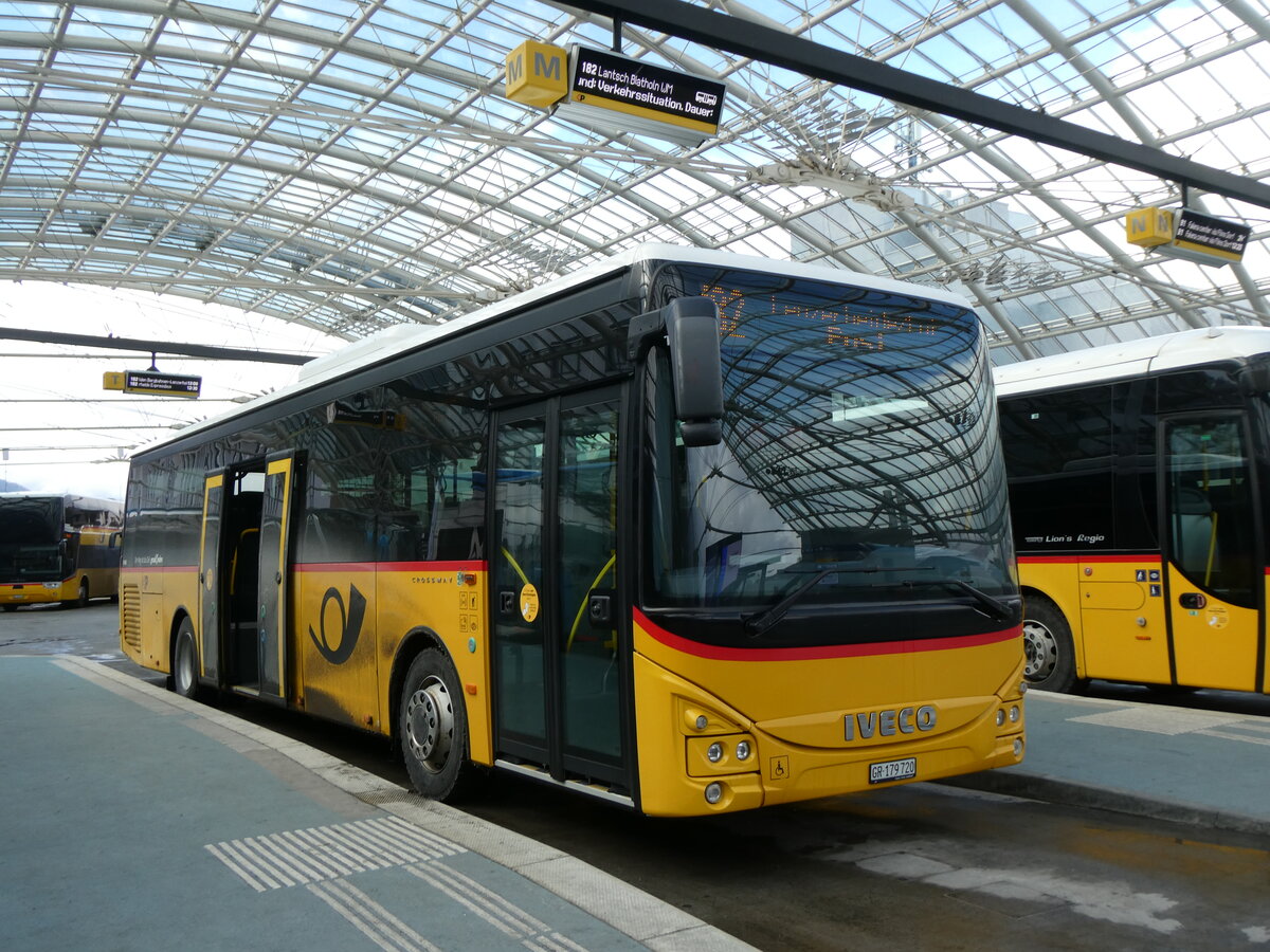 (272'041) - PostAuto Graub�nden - GR 179'720/PID 11'406 - Iveco am 14. Februar 2025 in Chur, Postautotation