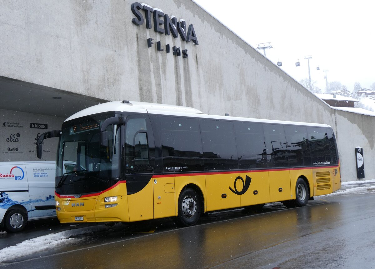 (272'894) - PostAuto Graub�nden - GR 173'204/PID 10'506 - MAN am 14. M�rz 2025 in Flims, Bergbahnen